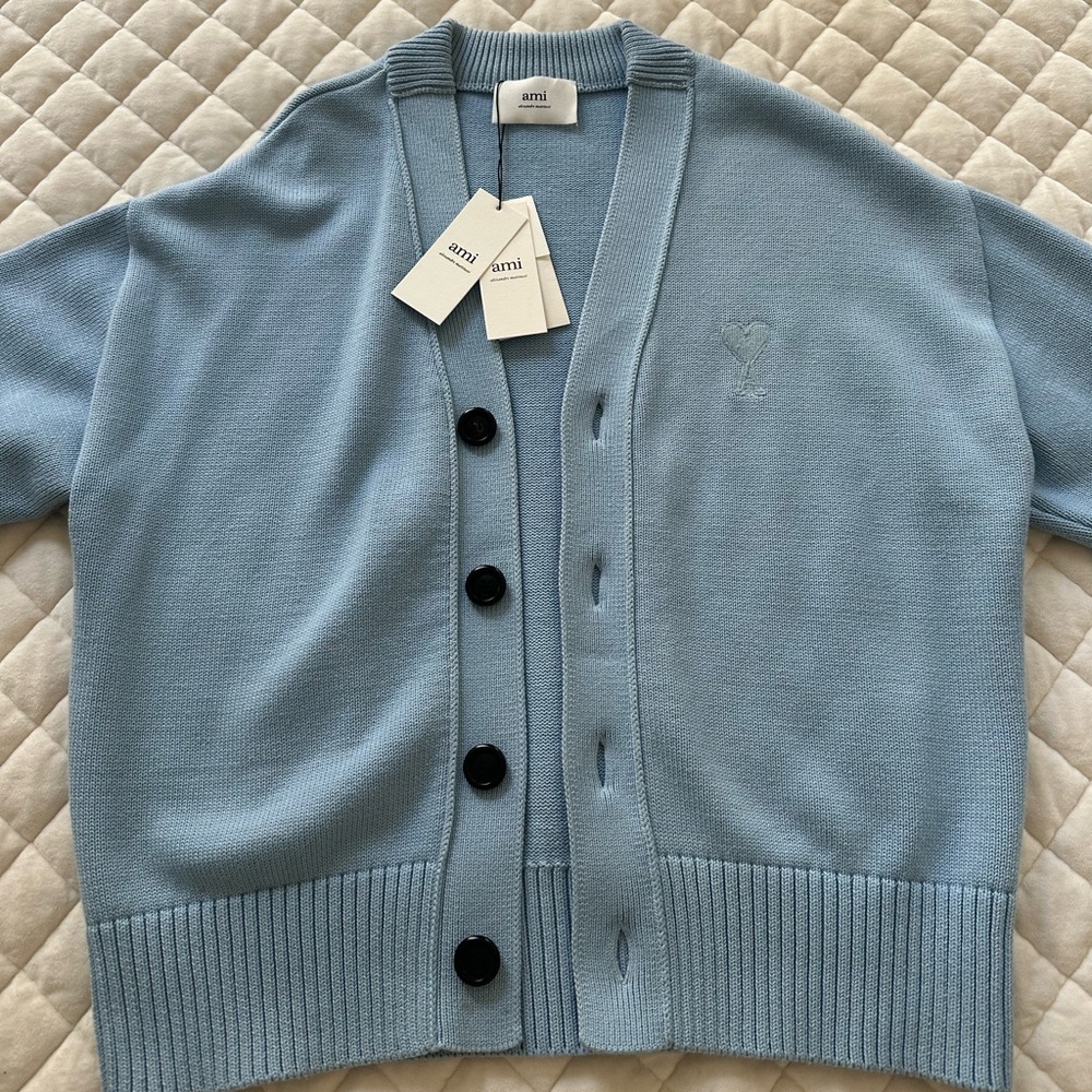 [SOLD] Ami Men’s Blue Cardigan Sweater (size M)